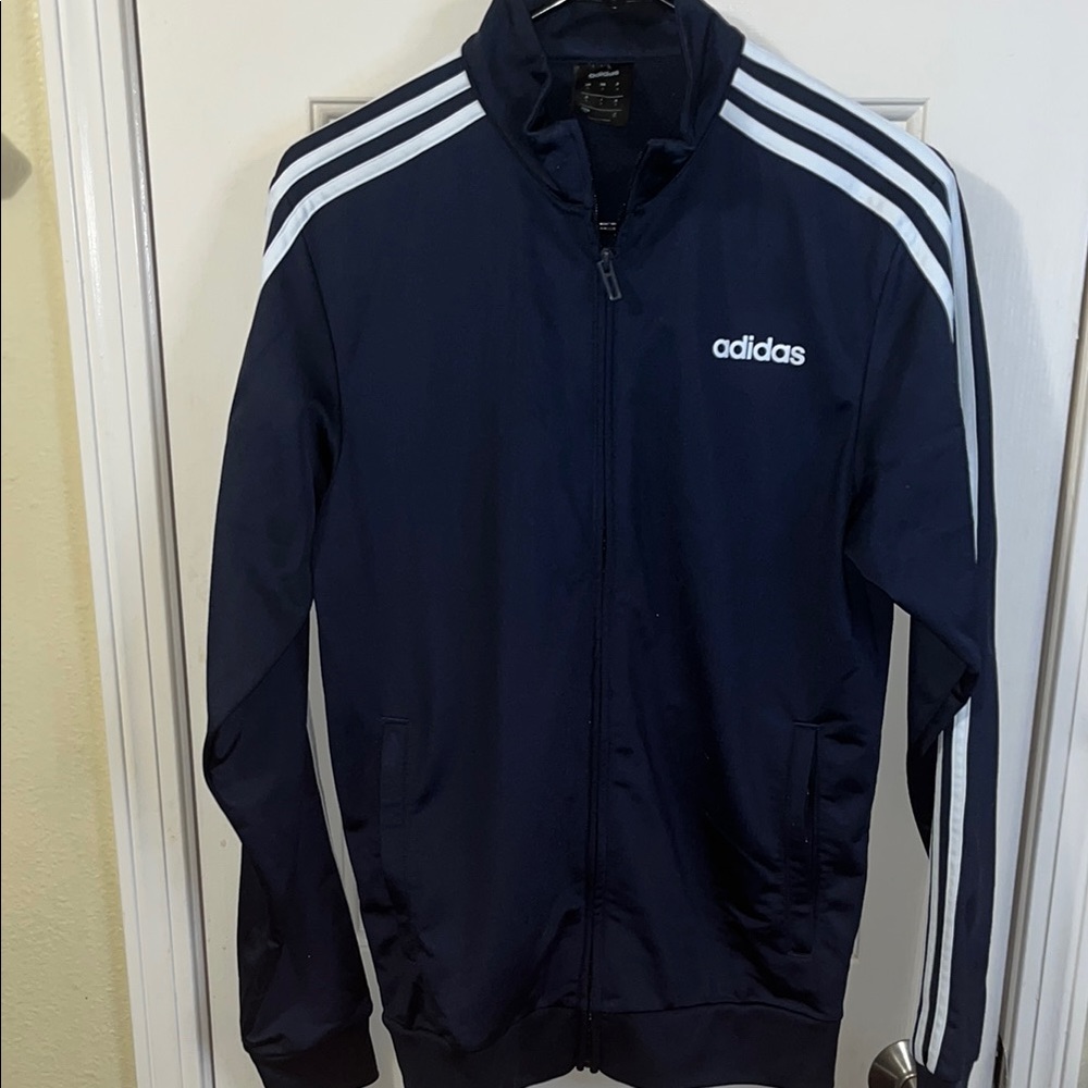 Adidas Dark Blue Jacket with White Accents